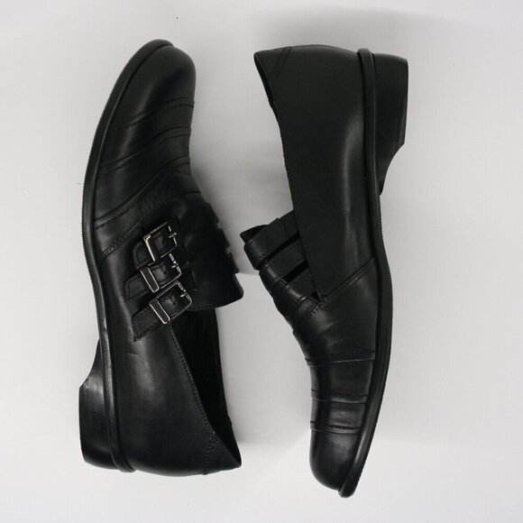 Arnold Churgin Handmade in Italy Black Leather Triple Monk Strap Loafer Sz 38.5 - Picture 6 of 13